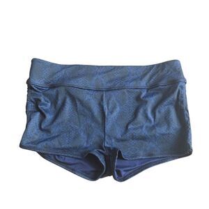 Athleta womens Sz L blue snake print swim shorts